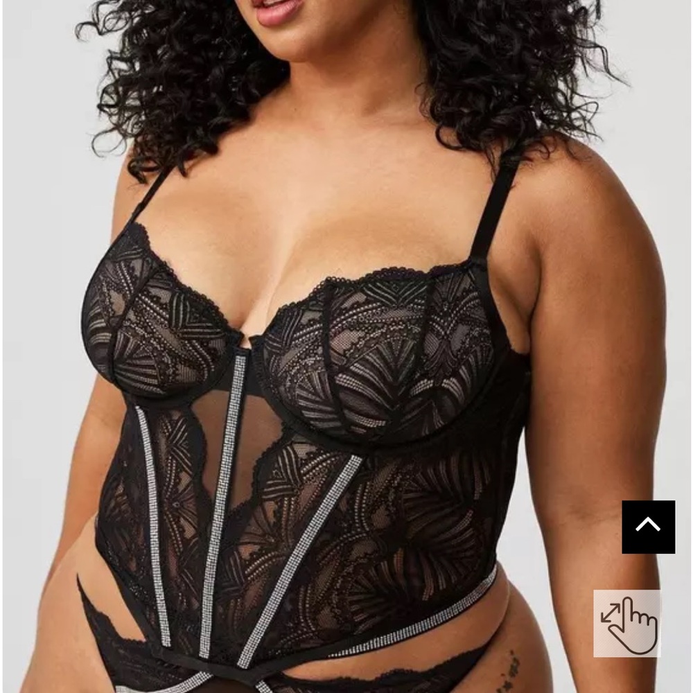 Torrid Black Lace Underwire Bustier